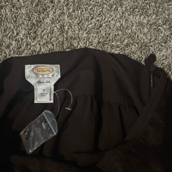 Talbots 100% Pure Silk Brown Pleated Full Skirt Maxi sz 8 P Beads & Sequins - Picture 6 of 10